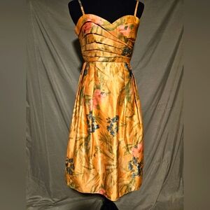 Anthropologie Yellow Ruched Sundress with Sweetheart Neckline